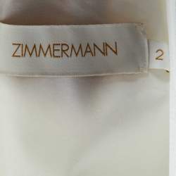 Pre Owned Zimmermann White Plisse Organdy Sleeveless Long Dress M