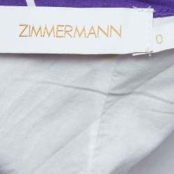 مملوكة مسبقًا Zimmermann Purple Floral Print Cotton Acadian Ruffle Maxi Dress S