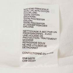 Pre Owned Zimmermann White Peggy Embroidered Cotton Blend Midi Dress M