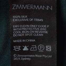 مملوكة مسبقًا Zimmermann Green Silk Wrap-Around Mini Dress M