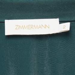 مملوكة مسبقًا Zimmermann Green Silk Wrap-Around Mini Dress M