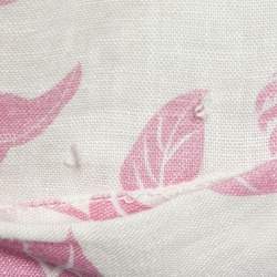 Pre Owned Zimmermann Pink Floral Print Linen Bells Cuffed Playsuit M