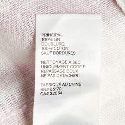 Pre Owned Zimmermann Pink Floral Print Linen Bells Cuffed Playsuit M