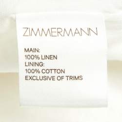 مملوكة مسبقًا Zimmermann Yellow Stripe Print Linen Flared Midi Dress XS