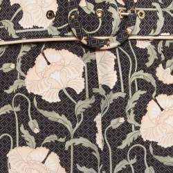 Pre Owned Zimmermann Black Floral Print Silk Belted Trousers L