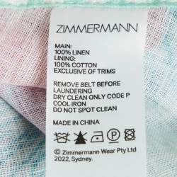 Pre Owned Zimmermann White Floral Print Linen Jude Mini Dress S