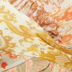 Zimmermann Yellow Postcard Print Plisse Crop Top M