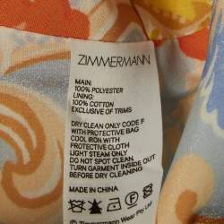 Zimmermann Yellow Postcard Print Plisse Crop Top M