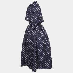 Pre Owned Zimmermann Blue Polka Dots Linen Blend Halter Neck High Tide Midi Dress M