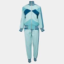 Zimmermann Blue Wool Colorblock Pattern Track Suit Set S