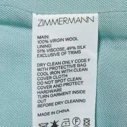Zimmermann Blue Wool Colorblock Pattern Track Suit Set S
