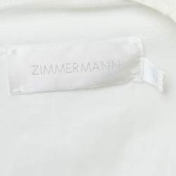 Pre Owned Zimmermann Off-White Dotted Pattern Cotton Lace Trim Mini Dress XS