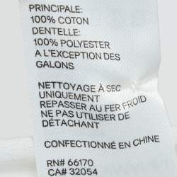 Pre Owned Zimmermann Off-White Dotted Pattern Cotton Lace Trim Mini Dress XS