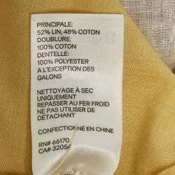 Pre Owned Zimmermann Yellow Floral Print Linen & Cotton Mini Dress M