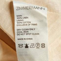 Pre Owned Zimmermann Multicolor Floral Print Linen Plunge Neck Maxi Dress M