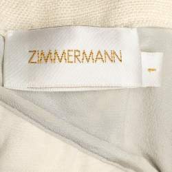 Pre Owned Zimmermann Grey Floral Embroidered Silk Maxi Skirt M