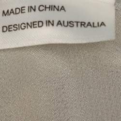 Pre Owned Zimmermann Grey Floral Embroidered Silk Maxi Skirt M