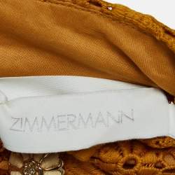 مملوكة مسبقًا Zimmermann Yellow Paisley Lace Anneke Mini Dress XS