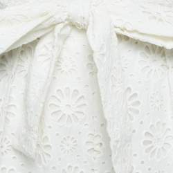 Zimmermann White Floral Lace Cotton Shorts M