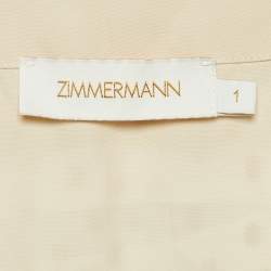 Pre Owned Zimmermann Cream Lurex Fil Coupé Silk Midi Wrap Dress M
