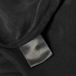 Pre Owned Zimmermann Black Satin Silk Flared Mini Wrap Dress M