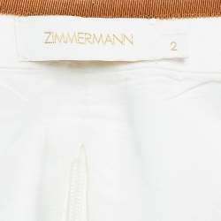 Pre Owned Zimmermann White Linen Cut-Out Mini Dress M