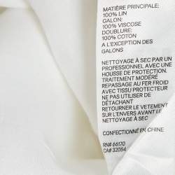 Pre Owned Zimmermann White Linen Cut-Out Mini Dress M