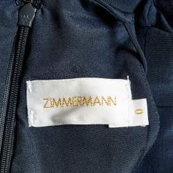 Pre Owned Zimmermann Midnight Blue Silk Halter Neck Maxi Dress S