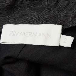 Pre Owned Zimmermann Black Matchmaker Daisy Linen Blend Slip Dress M