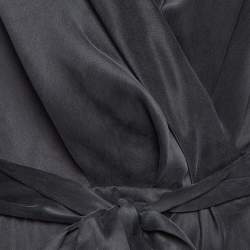 مملوكة مسبقًا Zimmermann Black Silk Satin Wrap Mini Dress XS