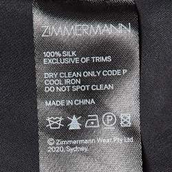 مملوكة مسبقًا Zimmermann Black Silk Satin Wrap Mini Dress XS