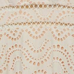 مملوكة مسبقًا Zimmermann Ivory White Cotton Jaya Wave Midi Dress S