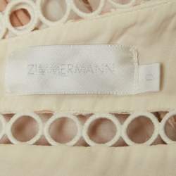 مملوكة مسبقًا Zimmermann Ivory White Cotton Jaya Wave Midi Dress S