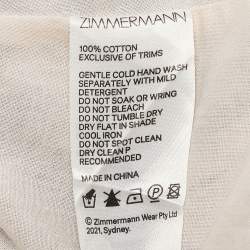 Pre Owned Zimmermann Pink/Blue Floral Print Cotton Tiered Midi Dress S