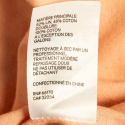 Pre Owned Zimmermann Light Orange Floral Print Zinnia Scallop Mini Dress M