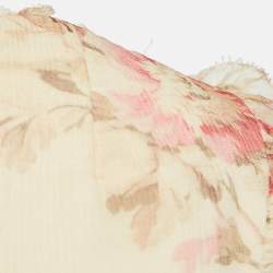Zimmermann Yellow Floral Print Silk Corsair Corset Frill Mini Dress M