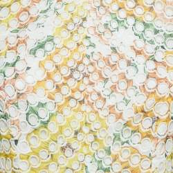 Pre Owned Zimmermann Multicolor Ramie Scallop Hem Puff Sleeve Blouse S