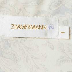 Pre Owned Zimmermann Beige Floral Print Wrap-Around Dress S