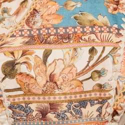 Pre Owned Zimmermann Multicolor Printed Ramie Cut-Out Dress Midi M