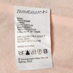 Pre Owned Zimmermann Multicolor Printed Ramie Cut-Out Dress Midi M