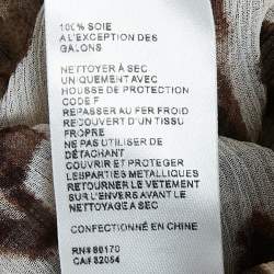 Pre Owned Zimmermann Brown Leopard Print Silk Chiffon Tiered Midi Dress M