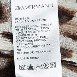 Pre Owned Zimmermann Brown Leopard Print Silk Chiffon Tiered Midi Dress M