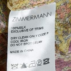 Pre Owned Zimmermann Multicolor Print Silk Tiered Mini Dress M