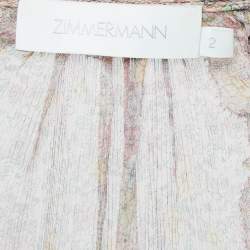 Pre Owned Zimmermann Multicolor Print Silk Tiered Mini Dress M