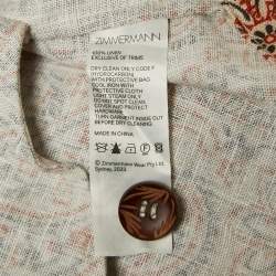 Pre Owned Zimmermann Beige Paisley and Floral Print Linen Tunic Dress L