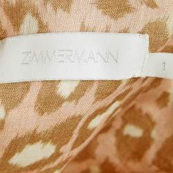 Pre Owned Zimmermann Pink Leopard Print Strapless Midi Dress M