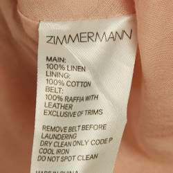 Pre Owned Zimmermann Pink Leopard Print Strapless Midi Dress M