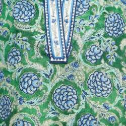 Pre Owned Zimmermann Green Junie Print Linen Tunic Dress XL