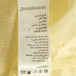 Pre Owned Zimmermann Yellow Linen and Silk Blend Lace Trim Sleeveless Top S