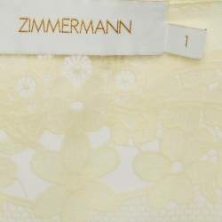Pre Owned Zimmermann Yellow Linen and Silk Blend Lace Trim Sleeveless Top S
